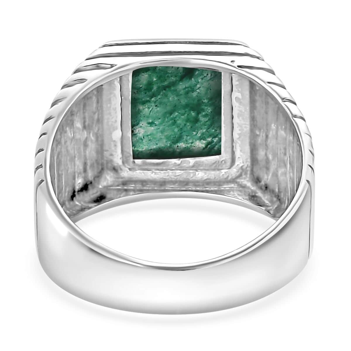 Green Aventurine Men's Ring in Sterling Silver (Size 11.0) 2.50 ctw image number 4