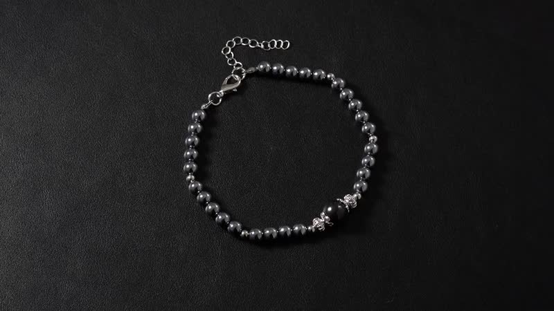 Terahertz and Shungite Beaded Anklet in Silvertone and Stainless Steel (9.50-11.50In) 60.00 ctw