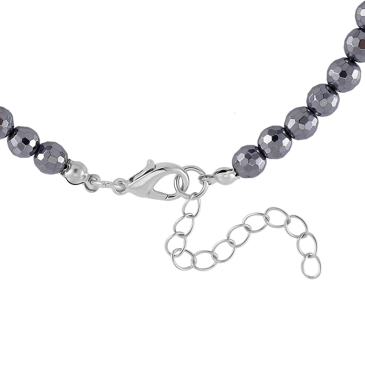 Terahertz and Shungite 100.00 ctw Beaded Anklet in Silvertone and Stainless Steel (9.50-11.50In) image number 3