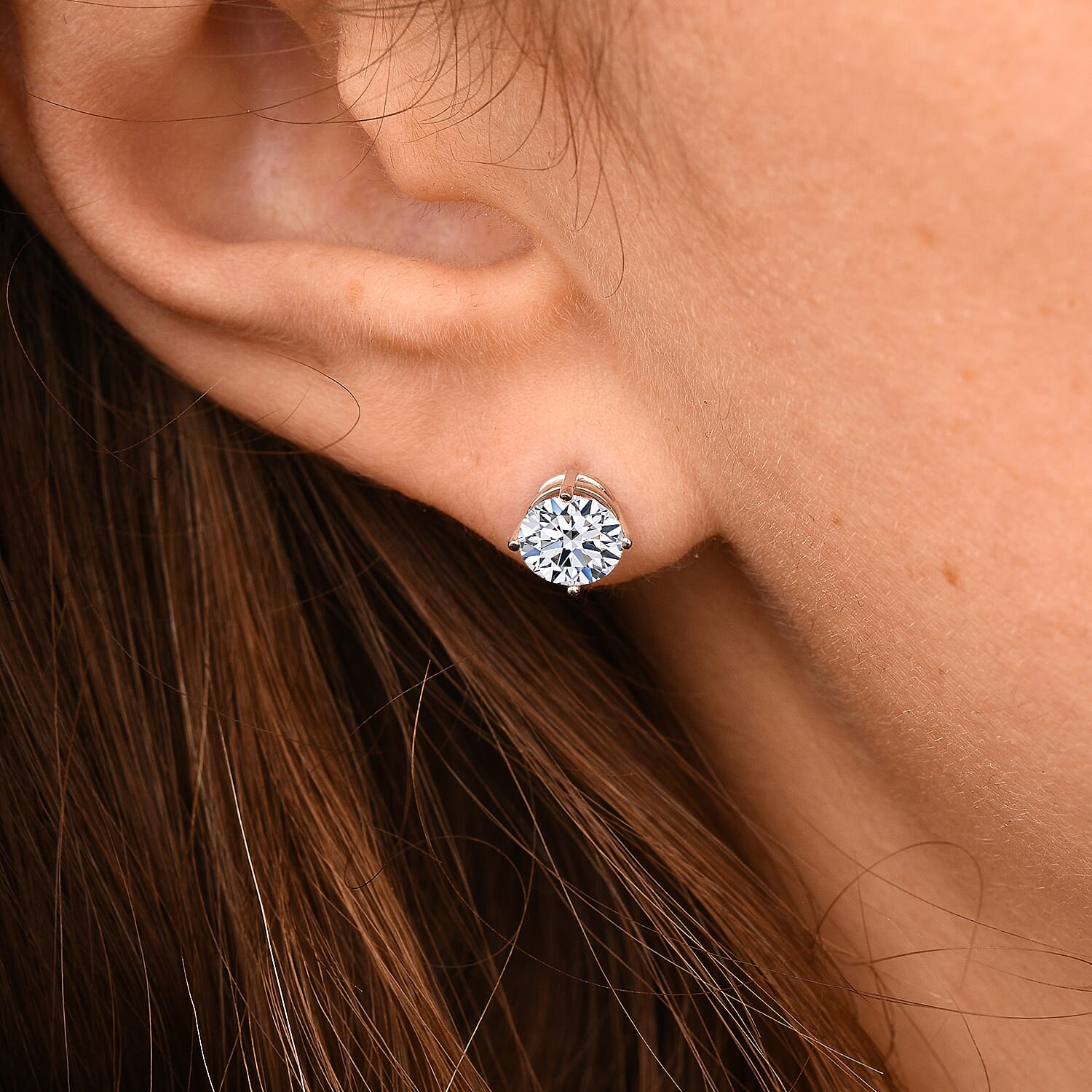 Lab Grown Diamond E-F VS 2.00 ctw Earrings in 14K White Gold