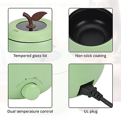 1.8L Electric Hot Pot and Rice Cooker - Green (450W, 110V UL PLUG)