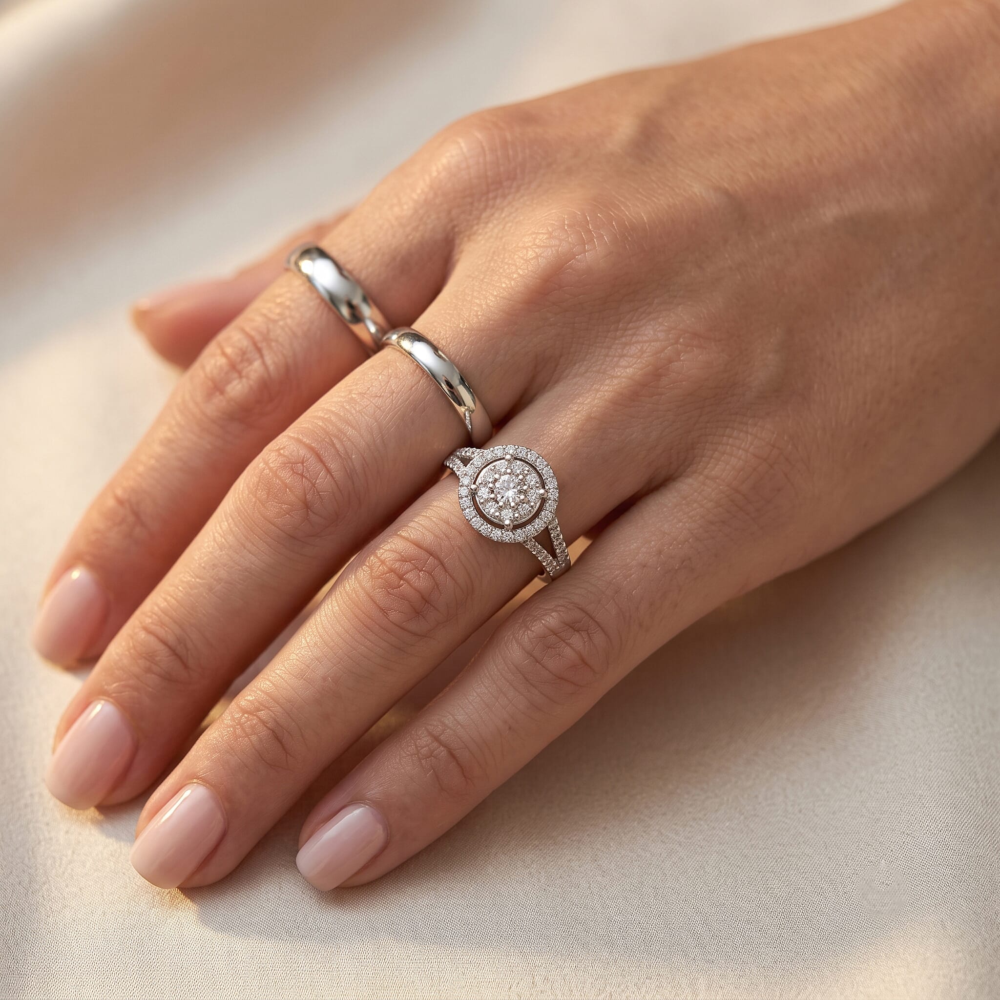 Luxuriant Lab Grown Diamond SI 0.75 ctw Ring in 10K White Gold (Size 6.5)