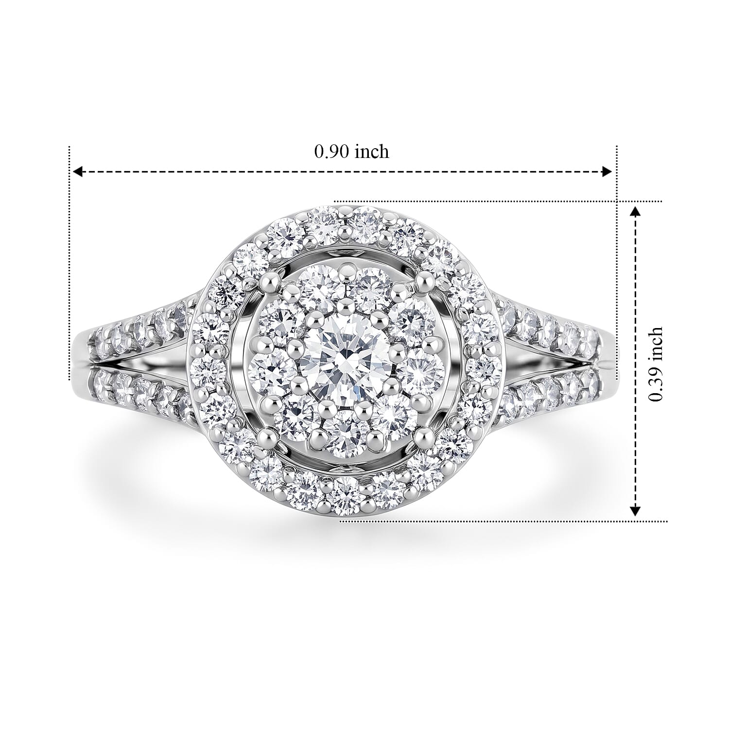 Luxuriant Lab Grown Diamond SI 0.75 ctw Ring in 10K White Gold (Size 6.5)