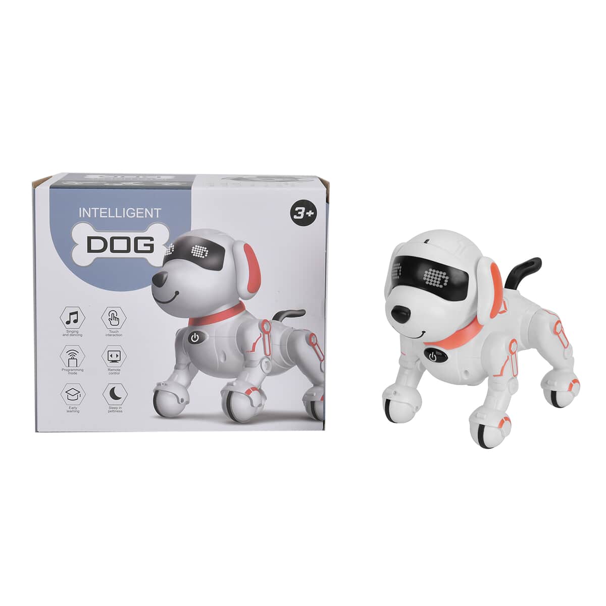 Orange Remote Control Robotic Toy Dog Touchable Interaction in 3 Modes, Programmable with 50 Actions, Adjustable Volume, 6 Early Education Stories, 26 ABC English Words image number 7