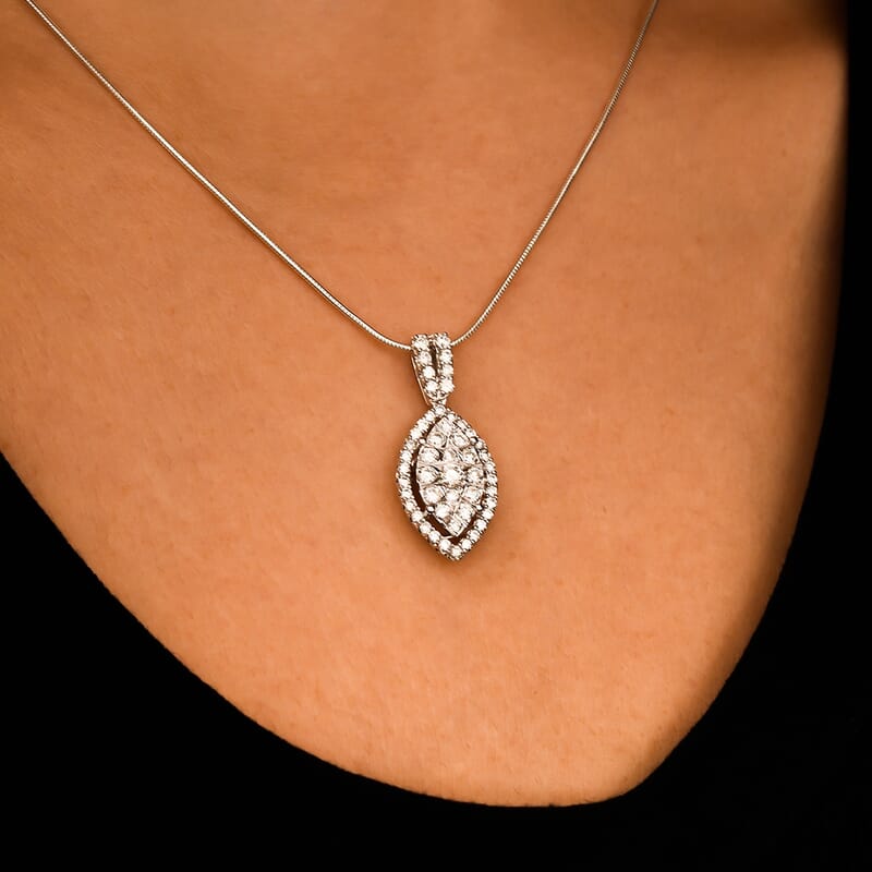 Lab Grown Diamond SI 1.00 ctw Pendant Without Chain in 10K White Gold