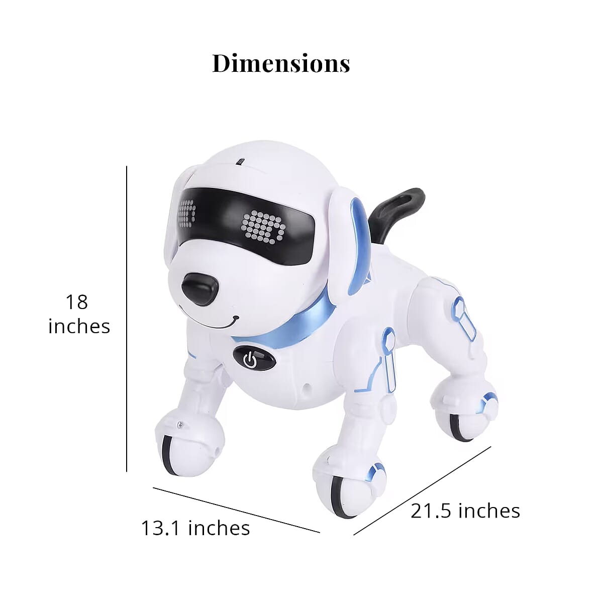 Blue Remote Control Robotic Toy Dog Touchable Interaction in 3 Modes, Programmable with 50 Actions, Adjustable Volume, 6 Early Education Stories, 26 ABC English Words image number 5