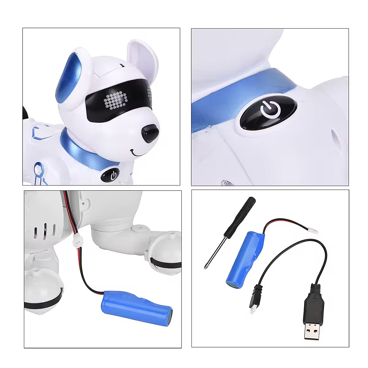 Blue Remote Control Robotic Toy Dog Touchable Interaction in 3 Modes, Programmable with 50 Actions, Adjustable Volume, 6 Early Education Stories, 26 ABC English Words image number 6