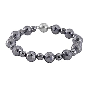 Terahertz Beaded Stretch Bracelet with Magnetic Lock in Stainless Steel (8.00 In) 95.00 ctw