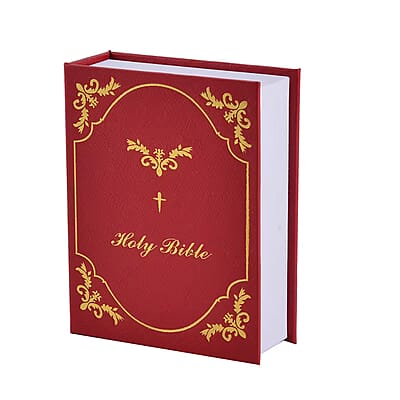 Bible Book Charm Bracelet in ION Plated YG and Stainless Steel (7.5-9.0In)
