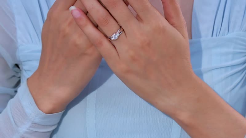 Moissanite 3 Stone Ring in 18K Vermeil RG and Rhodium Over Sterling Silver (Size 5.0) 0.55 ctw