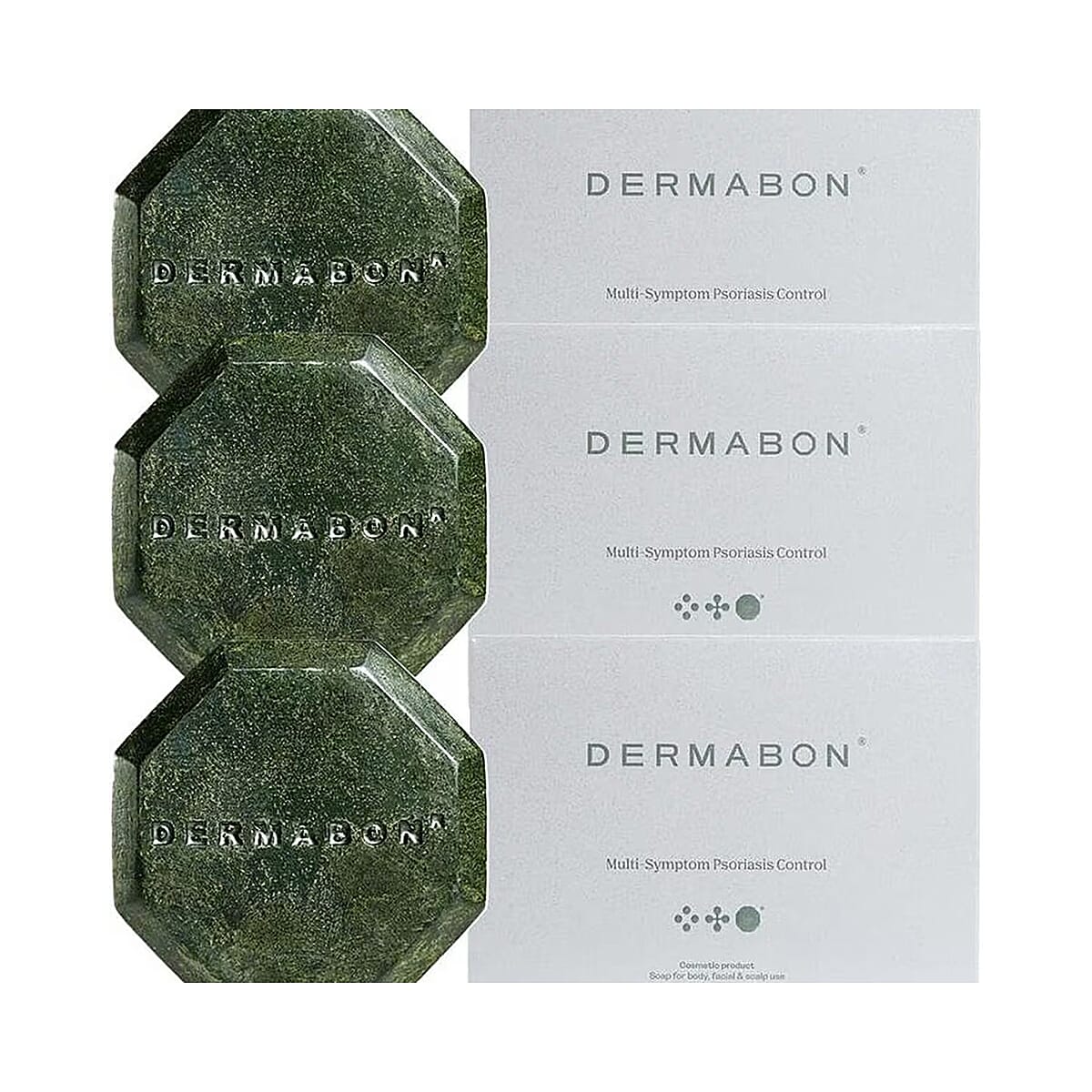 Dermabon Set of 3 Multi- Symptoms Psoriasis Cleanser Soap for Soothing (Ships in 3-5 Business Days) image number 0