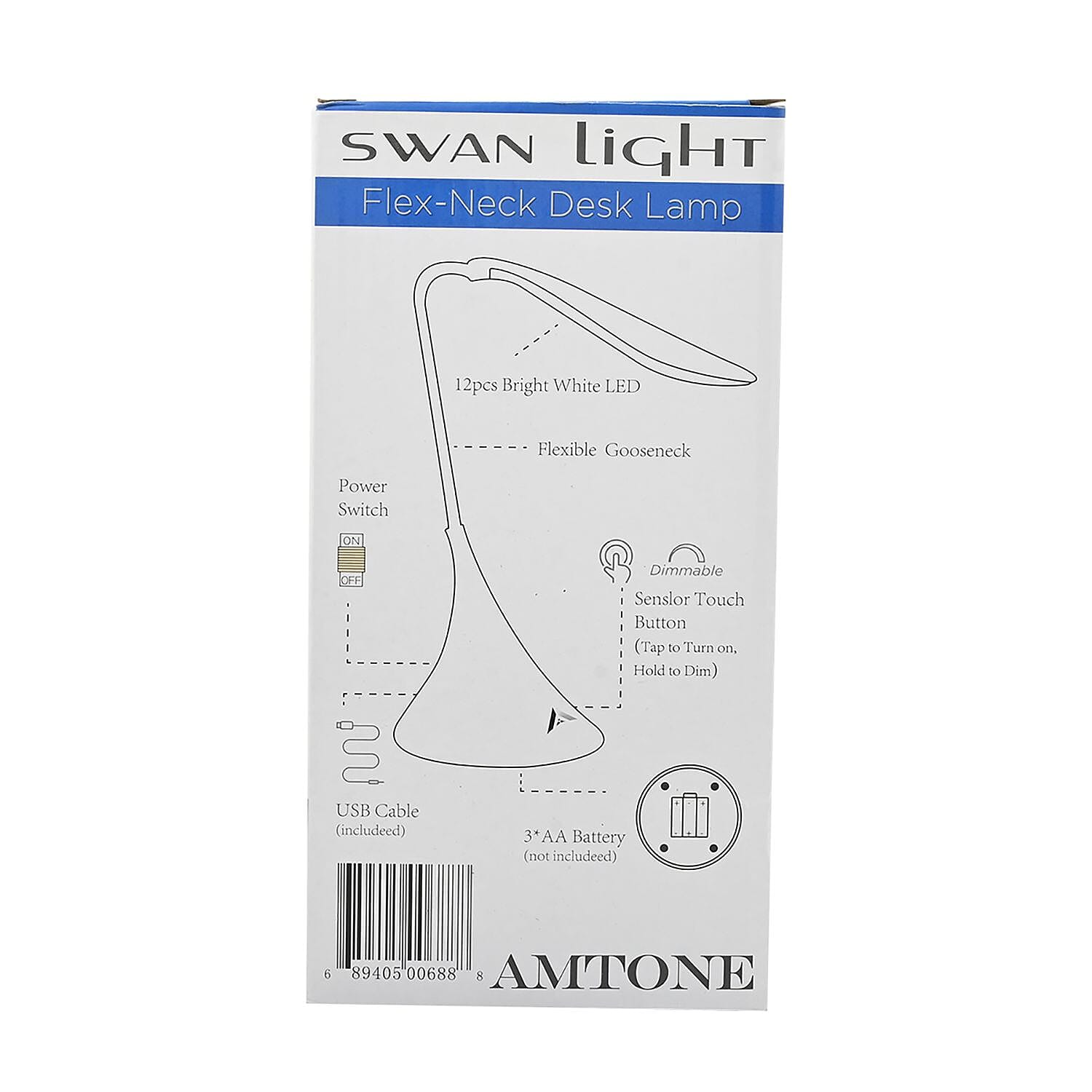Closeout Amtone Swan Light Flex-Neck Desk Lamp
