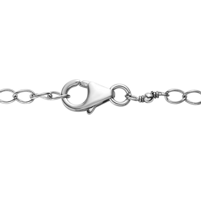 Elite Shungite Beaded Necklace 18-20 Inches in Rhodium Over Sterling Silver 135.00 ctw