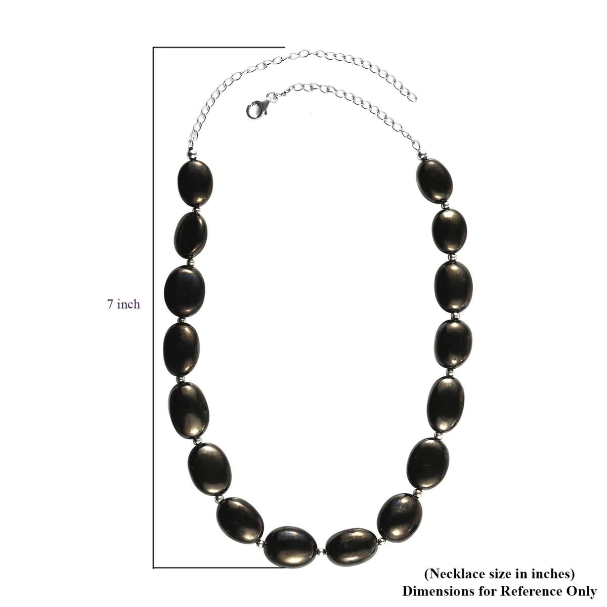 Elite Shungite Beaded Necklace 18-20 Inches in Rhodium Over Sterling Silver 135.00 ctw image number 5