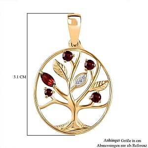 Mozambique Garnet Floral 0.31 ctw Pendant in Vermeil YG Over Sterling Silver
