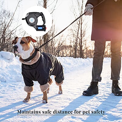 16.4 Ft Retractable Pet Leash Built-in Flashlight with 20 Bags