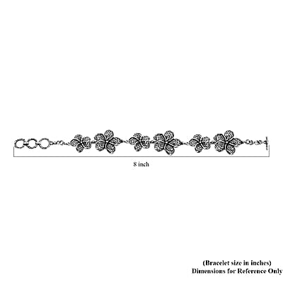 Bali Legacy Frangipani Flower Bracelet in Sterling Silver (8.00 In) 16.50 Grams