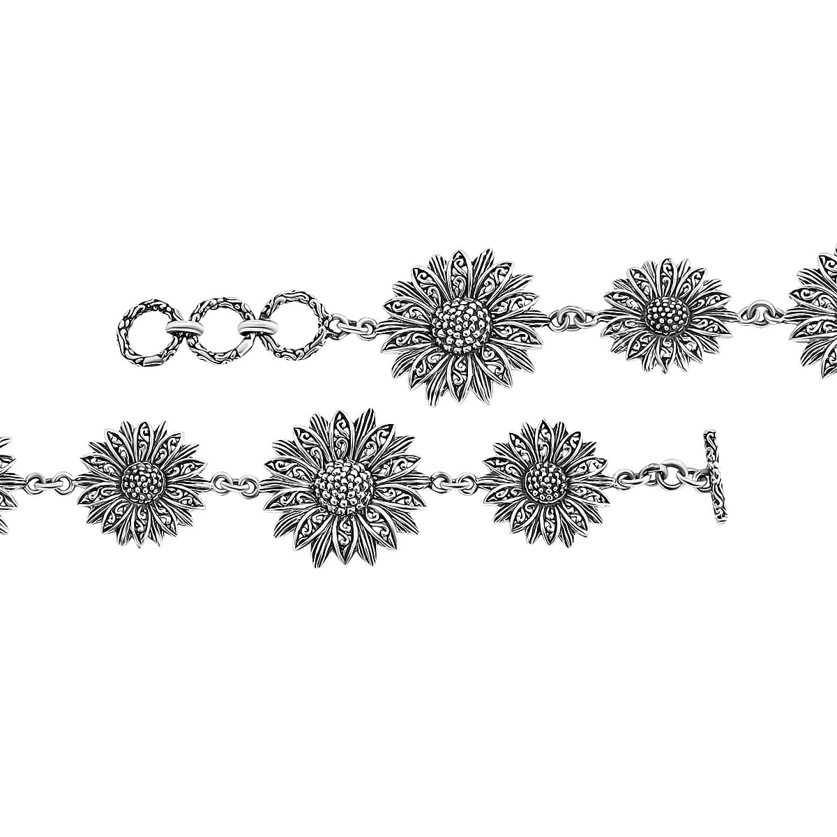 Bali Legacy Sunflower Bracelet in Sterling Silver (8.00 In) 15.60 Grams image number 4