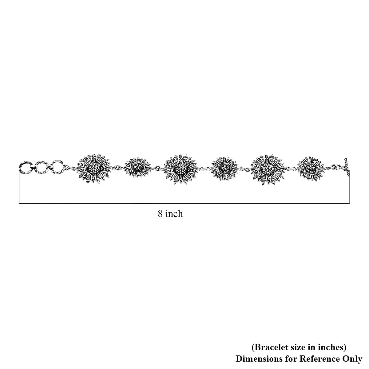 Bali Legacy Sunflower Bracelet in Sterling Silver (8.00 In) 15.60 Grams image number 5
