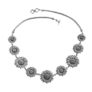 Bali Legacy Sunflower Necklace in Sterling Silver 38.75 Grams 20 Inches