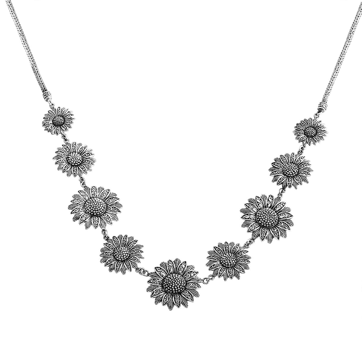 Bali Legacy Sunflower Necklace in Sterling Silver 38.75 Grams 20 Inches image number 3