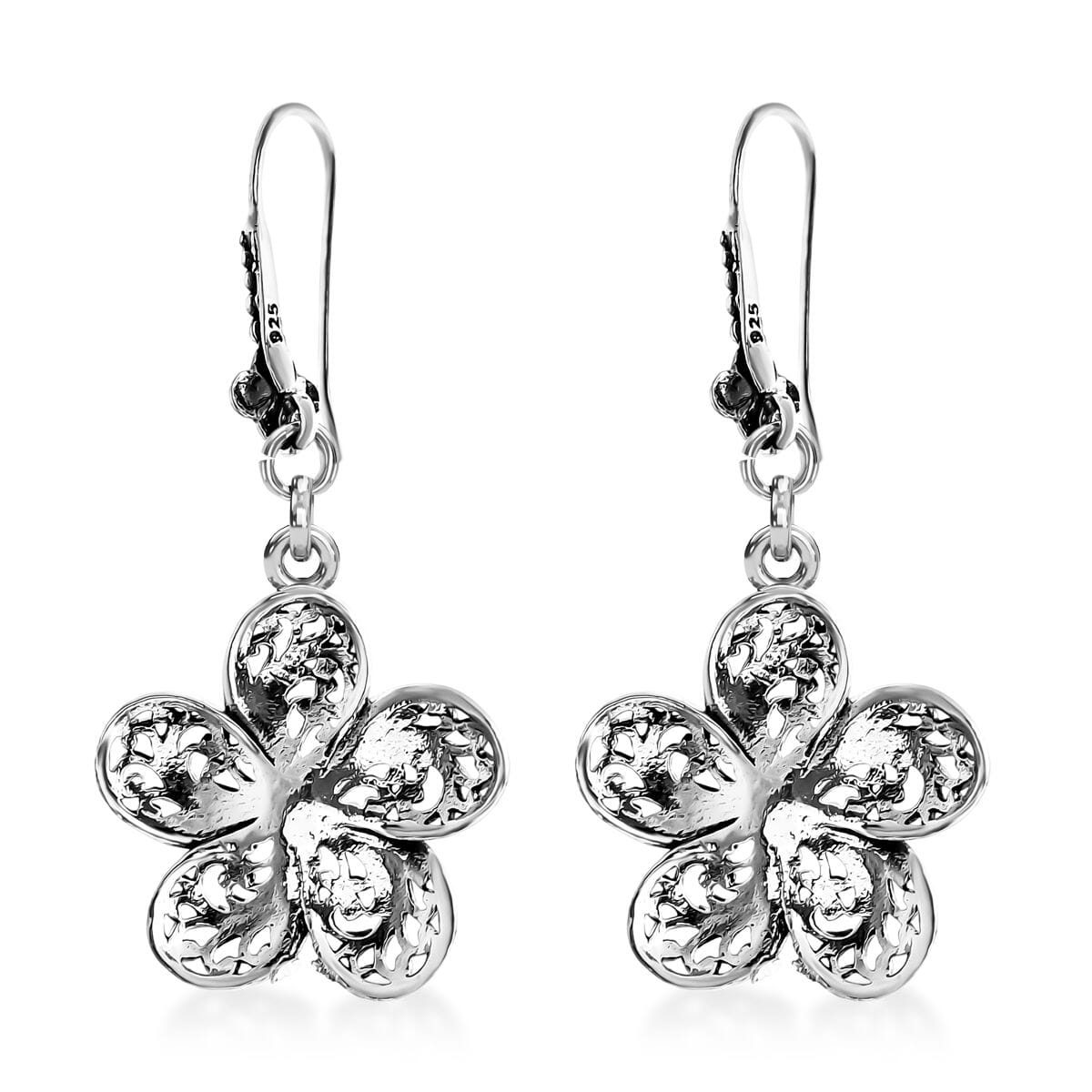 Bali Legacy Frangipani Flower Earrings in Sterling Silver 6.30 Grams image number 3