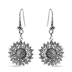 Bali Legacy Sunflower Earrings in Sterling Silver 7 Grams