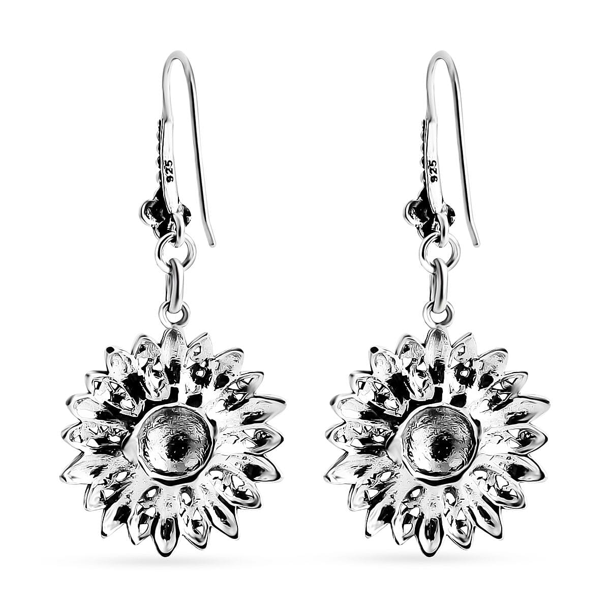 Bali Legacy Sunflower Earrings in Sterling Silver 7 Grams image number 4