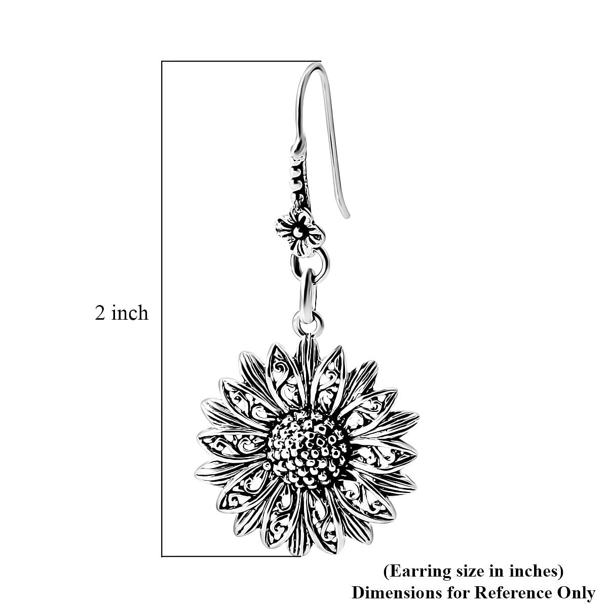 Bali Legacy Sunflower Earrings in Sterling Silver 7 Grams image number 5
