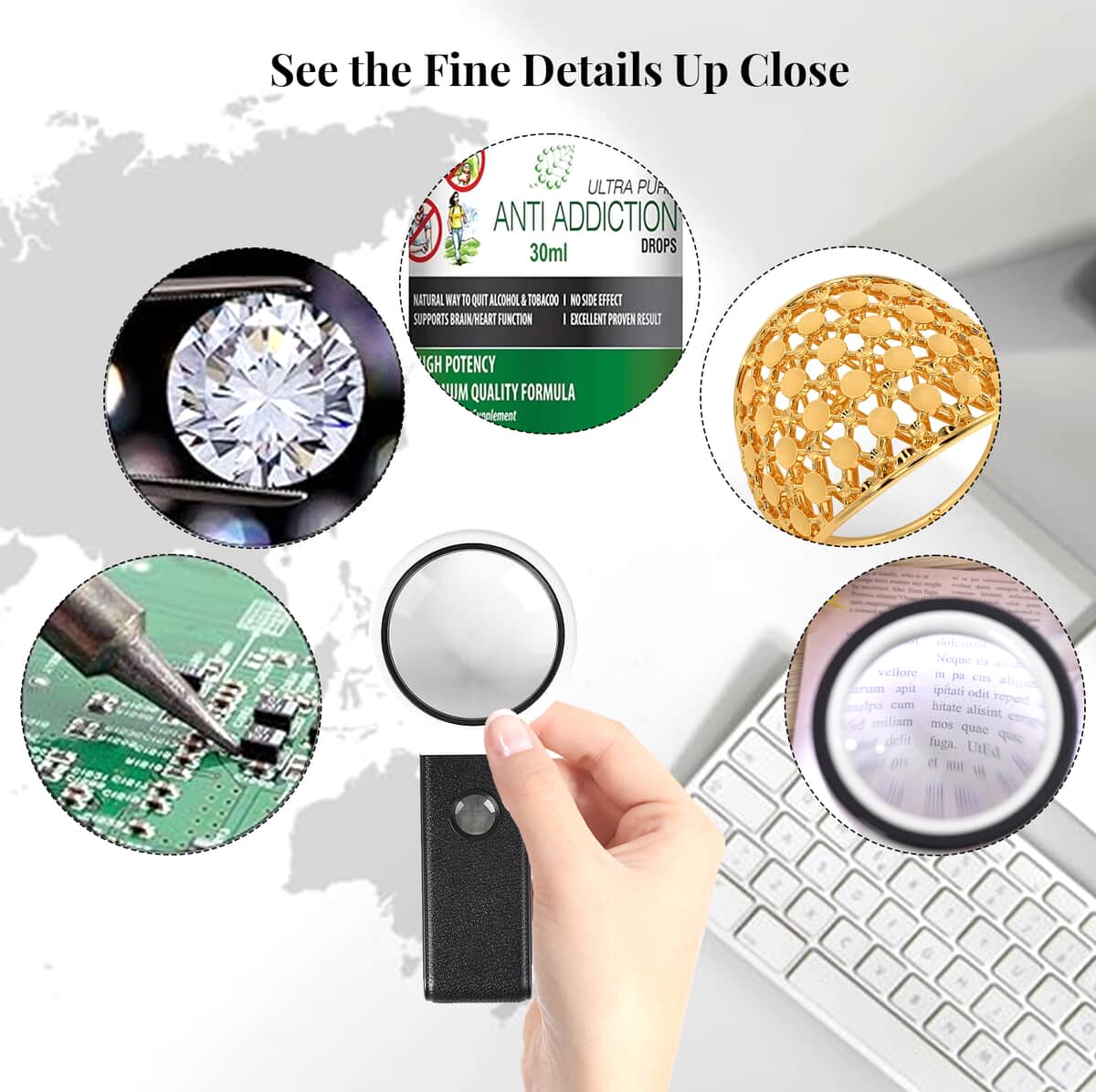 Portable, Adjustable, Foldable, Reading LED Magnifying Glass image number 5