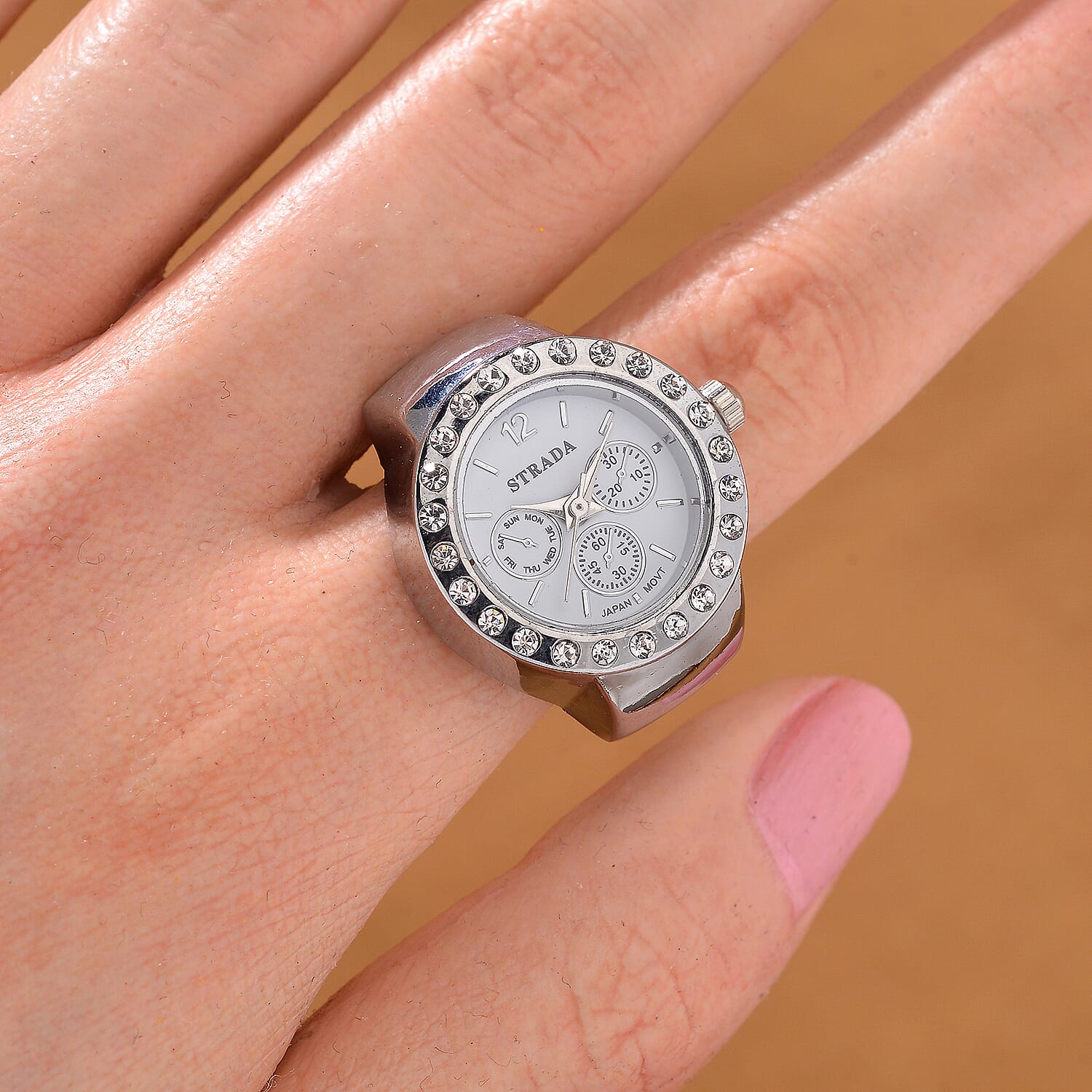 Buy Strada Austrian Crystal Japanese Movement Ring Watch in