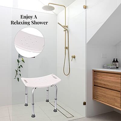Bath Seat Chair with Shower Holder and Adjustable