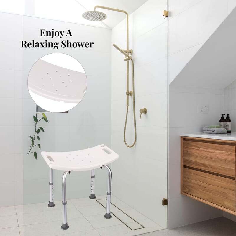 Bath Seat Chair with Shower Holder and Adjustable
