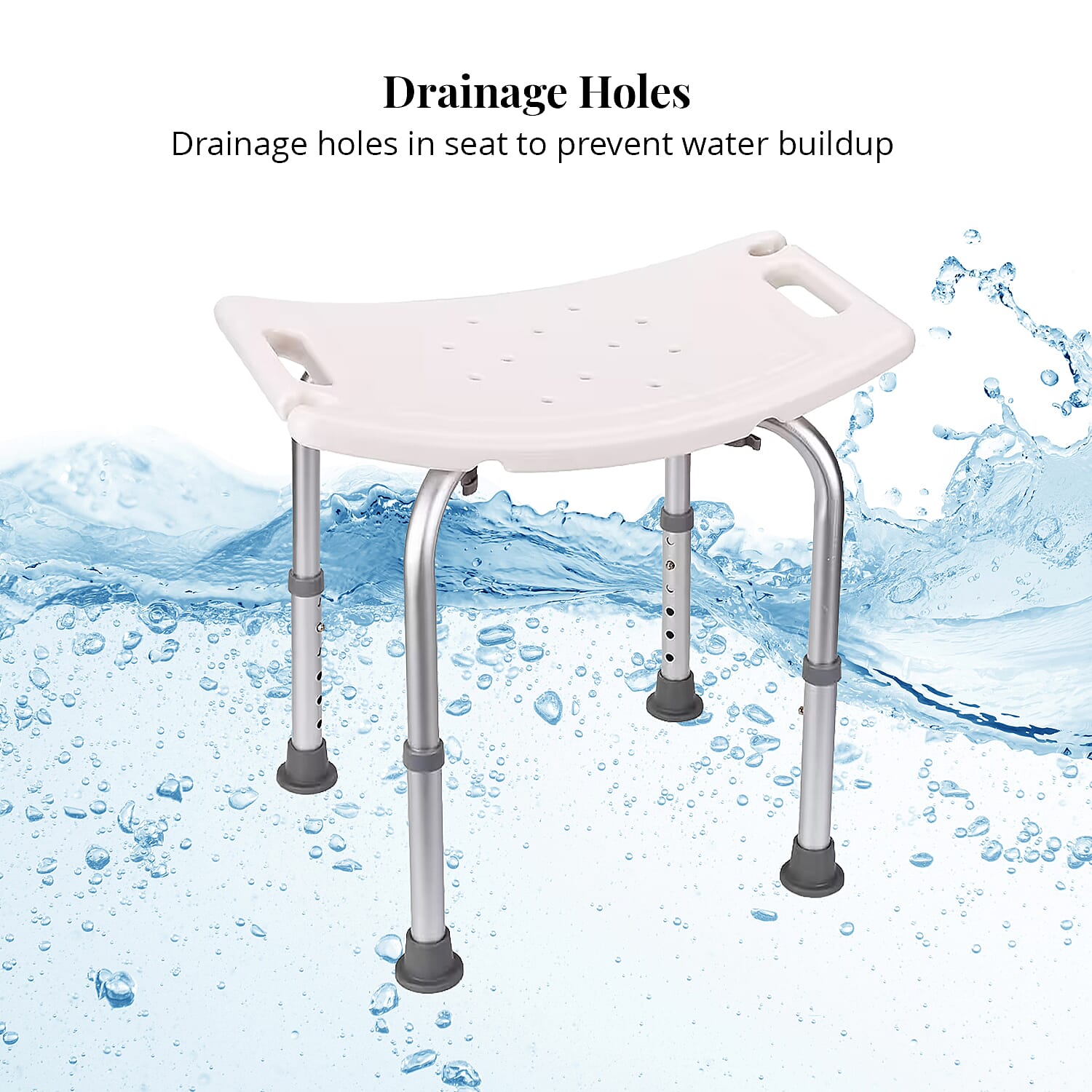 Bath Seat Chair with Shower Holder and Adjustable