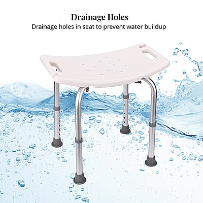 Bath Seat Chair with Shower Holder and Adjustable