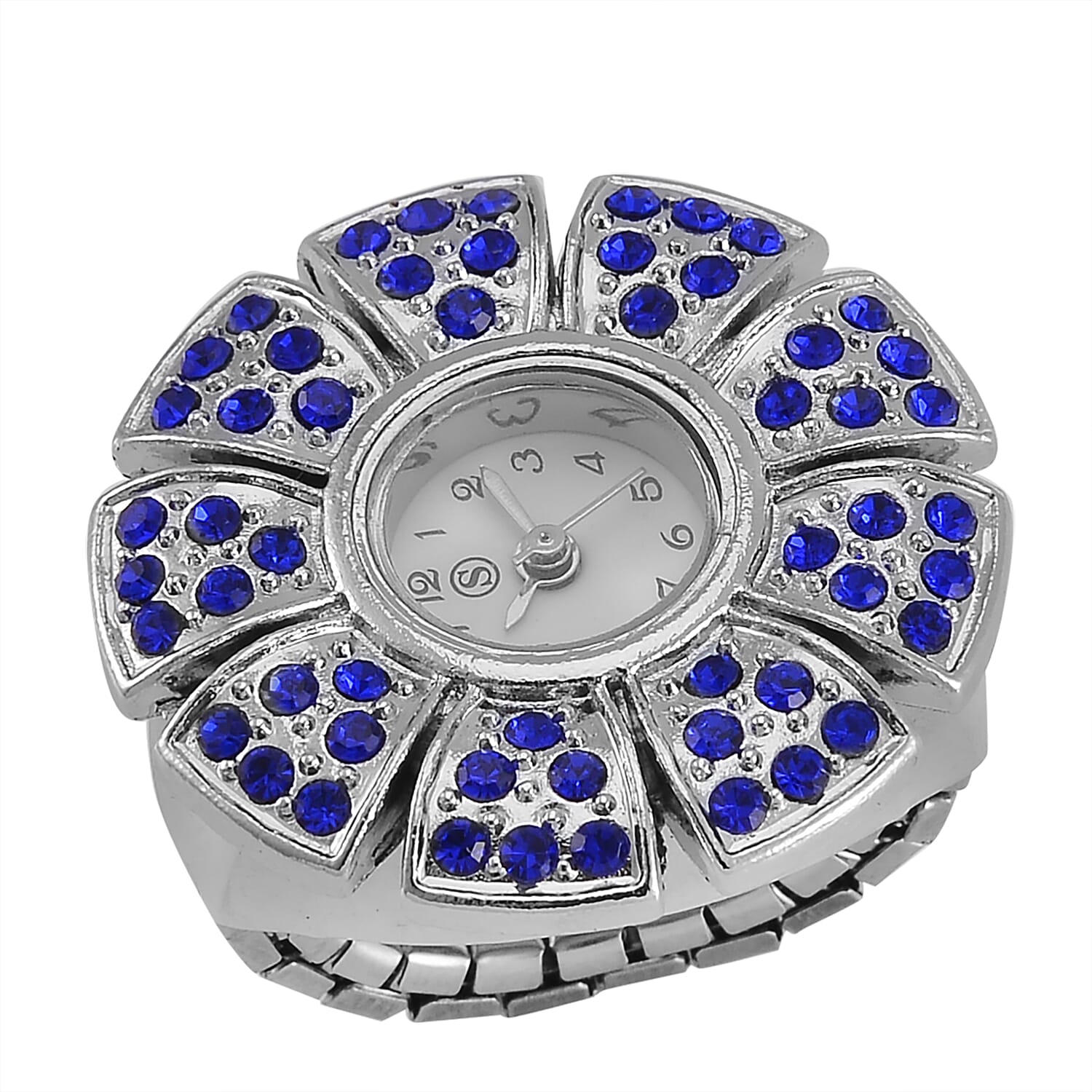 Strada Blue Austrian Crystal Japanese Movement Watch in Stainless Steel (Size 5-7)