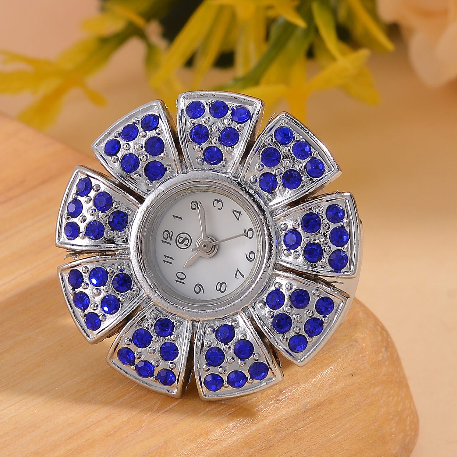 Strada Blue Austrian Crystal Japanese Movement Watch in Stainless Steel (Size 5-7)