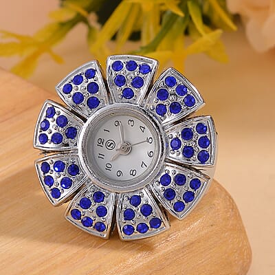 Strada Blue Austrian Crystal Japanese Movement Watch in Stainless Steel (Size 5-7)