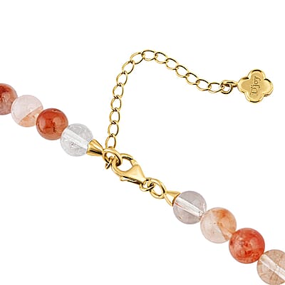 D'Joy Multi Color Quartz Beaded Graduated Necklace 18-20 Inches in Vermeil Yellow Gold Over Sterling Silver 250.00 ctw