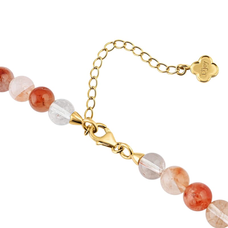 D'Joy Multi Color Quartz Beaded Graduated Necklace 18-20 Inches in Vermeil Yellow Gold Over Sterling Silver 250.00 ctw