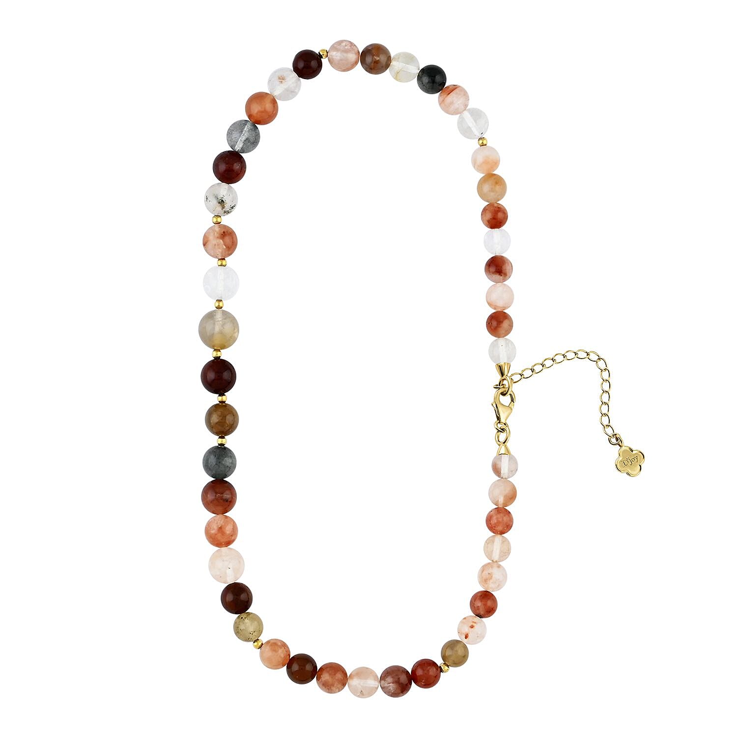 D'Joy Multi Color Quartz Beaded Graduated Necklace 18-20 Inches in Vermeil Yellow Gold Over Sterling Silver 250.00 ctw
