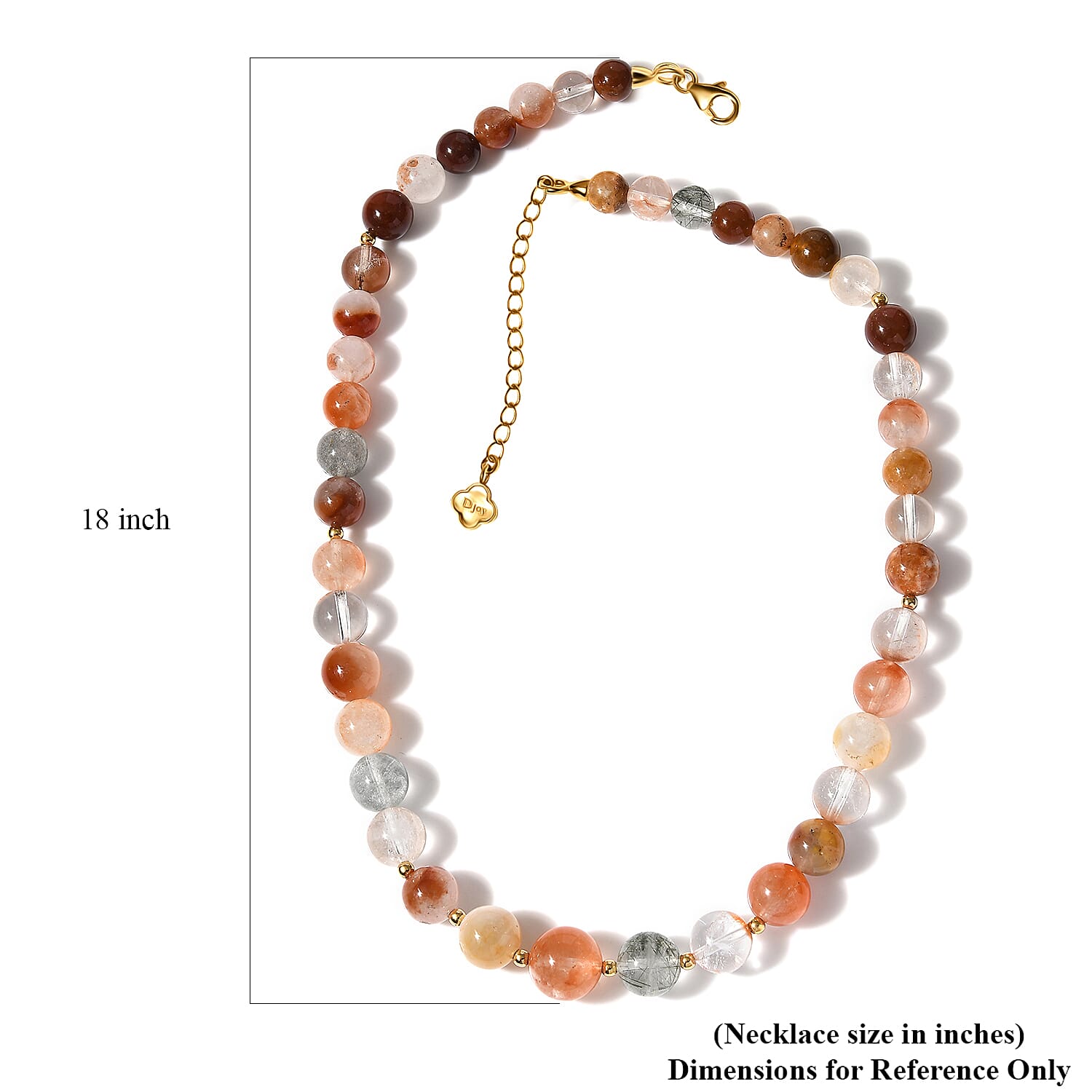 D'Joy Multi Color Quartz Beaded Graduated Necklace 18-20 Inches in Vermeil Yellow Gold Over Sterling Silver 250.00 ctw