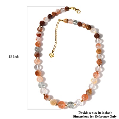 D'Joy Multi Color Quartz Beaded Graduated Necklace 18-20 Inches in Vermeil Yellow Gold Over Sterling Silver 250.00 ctw