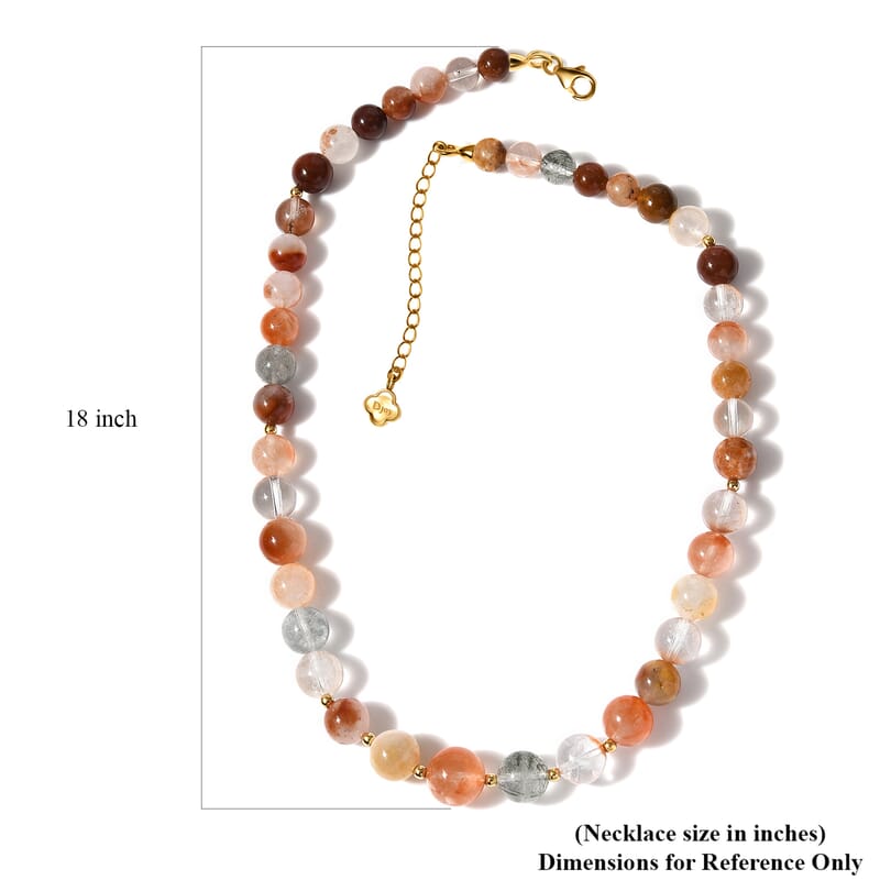 D'Joy Multi Color Quartz Beaded Graduated Necklace 18-20 Inches in Vermeil Yellow Gold Over Sterling Silver 250.00 ctw