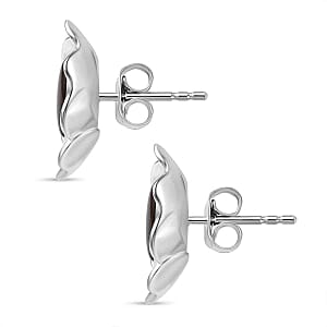 Ammolite 2.40 ctw Earrings in Rhodium Over Sterling Silver