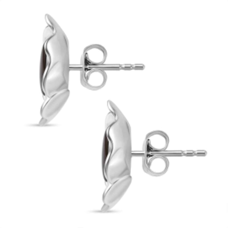 Ammolite 2.40 ctw Earrings in Rhodium Over Sterling Silver