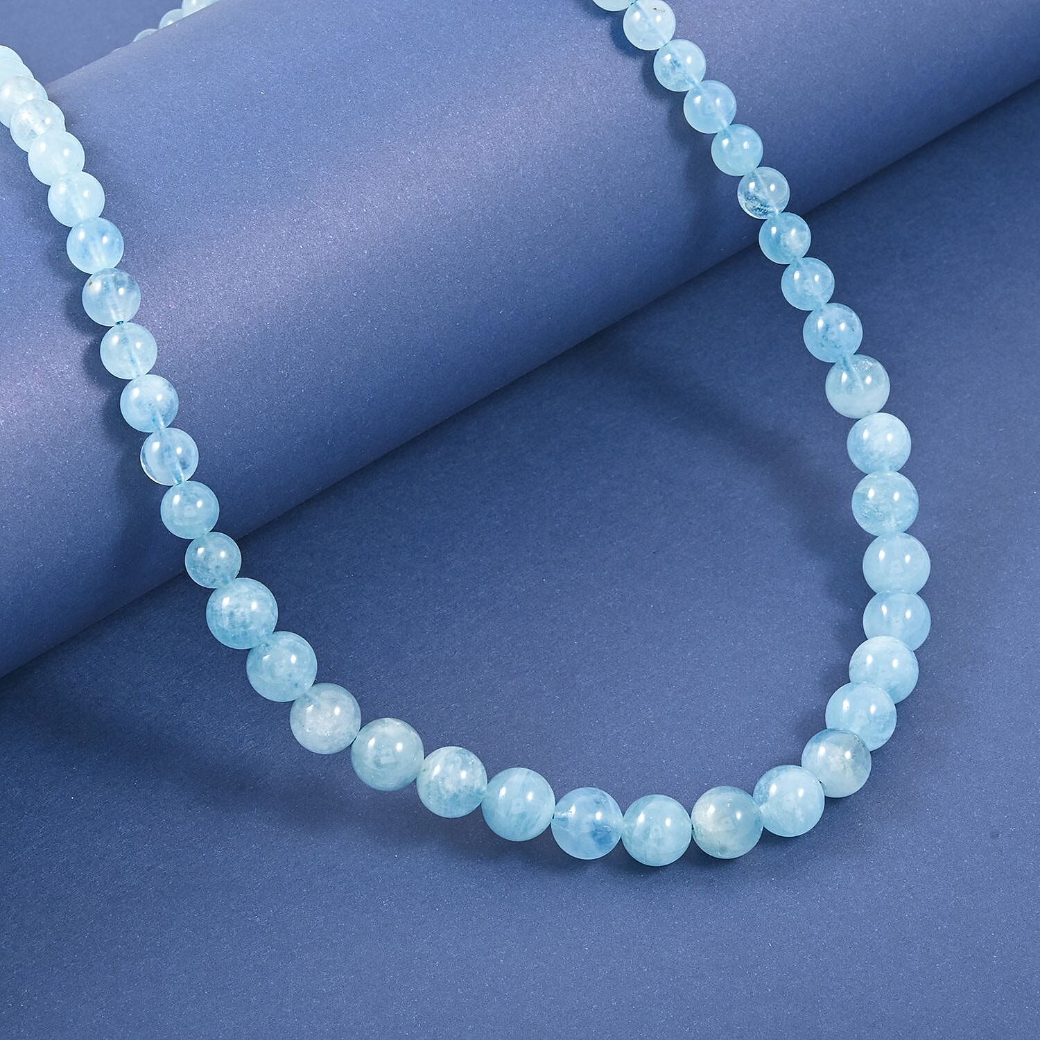 D'Joy Aquamarine Beaded Graduation Necklace 18-20 Inches in Vermeil Yellow Gold Over Sterling Silver 159.00 ctw