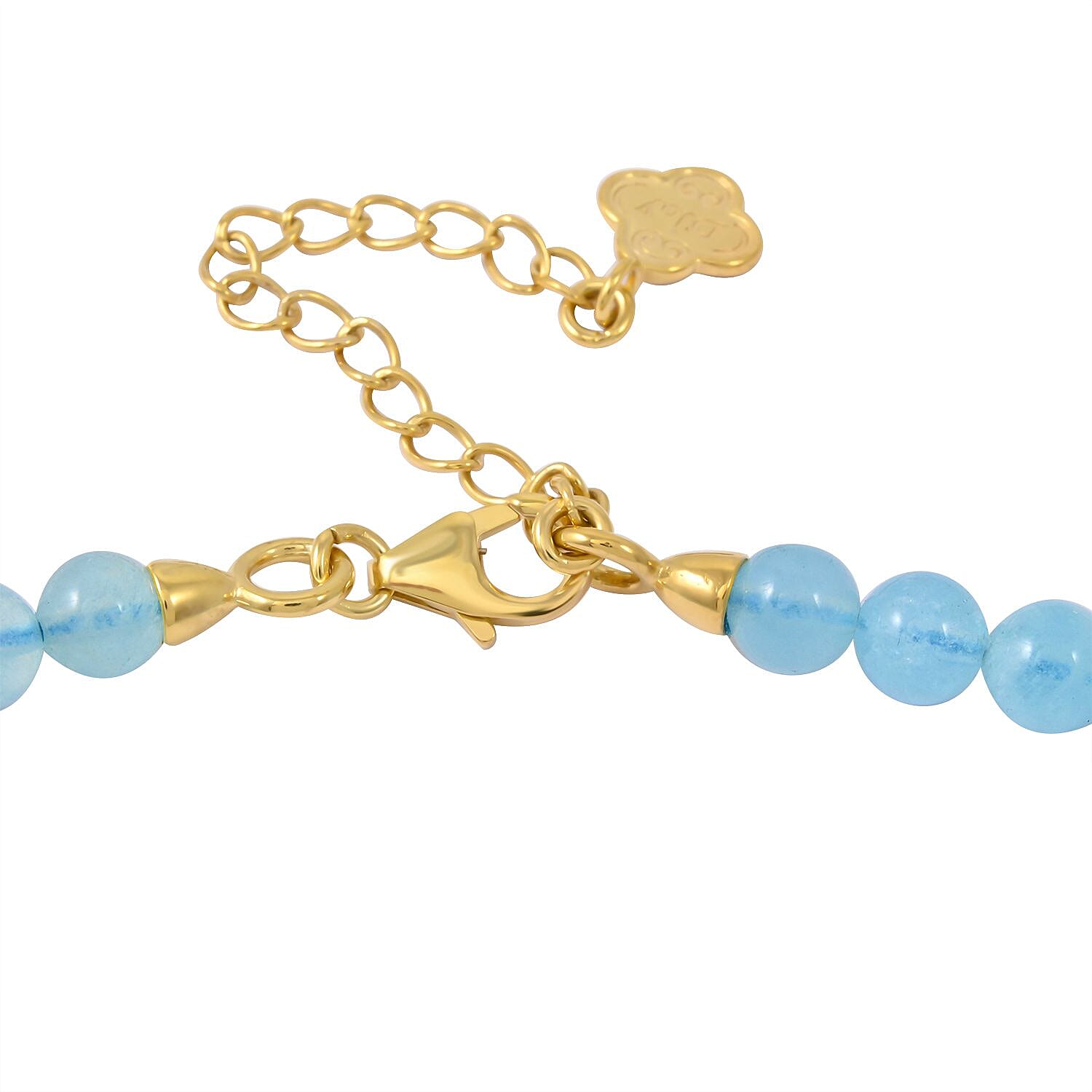 D'Joy Aquamarine Beaded Graduation Necklace 18-20 Inches in Vermeil Yellow Gold Over Sterling Silver 159.00 ctw