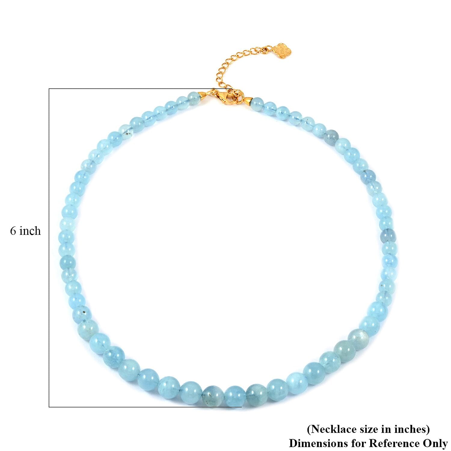 D'Joy Aquamarine Beaded Graduation Necklace 18-20 Inches in Vermeil Yellow Gold Over Sterling Silver 159.00 ctw