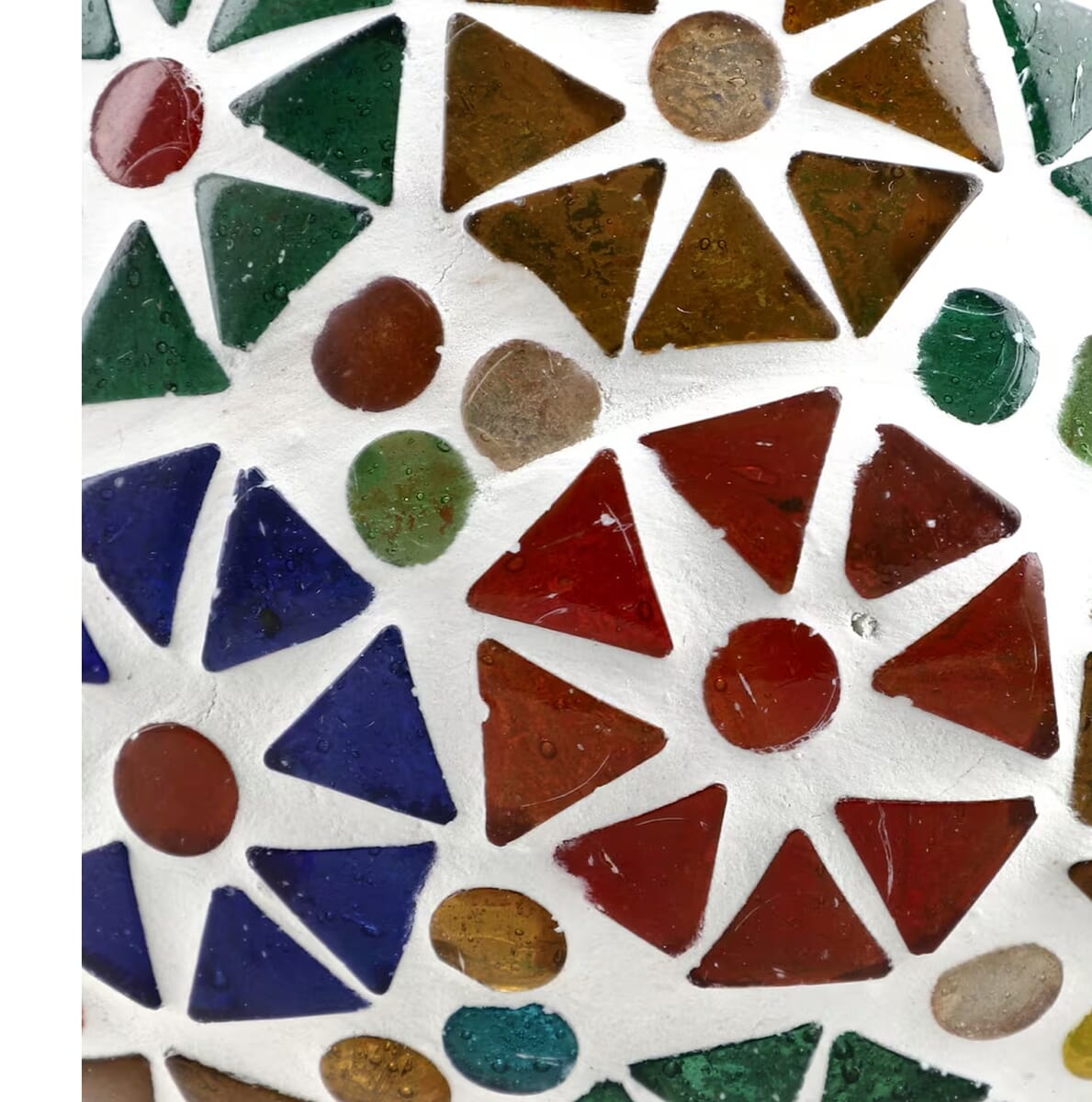 Blue and Multi Color Mosaic Glass Lamp with Handcarved Wooden Base image number 9